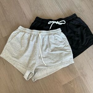 Set of 2 Loungewear Athleisure Shorts Black and Grey size 0XL